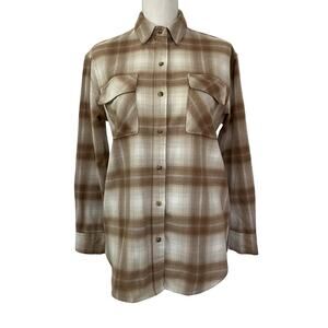 Abercrombie & Fitch Womens Plaid Oversized Flannel Shirt Size XS Pockets Country